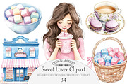 Watercolor Sweet Lover Clipart, an Illustration by Design Market (Thumbnail 1 of 4)