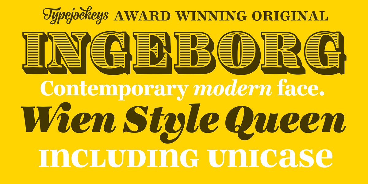 Ingeborg, a Serif Font by Typejockeys (Photo 1 of 5)
