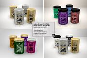 Round Narrow Tins Packaging Mockup, a Cups & Container Mockup by INCDesign (Thumbnail 6 of 6)