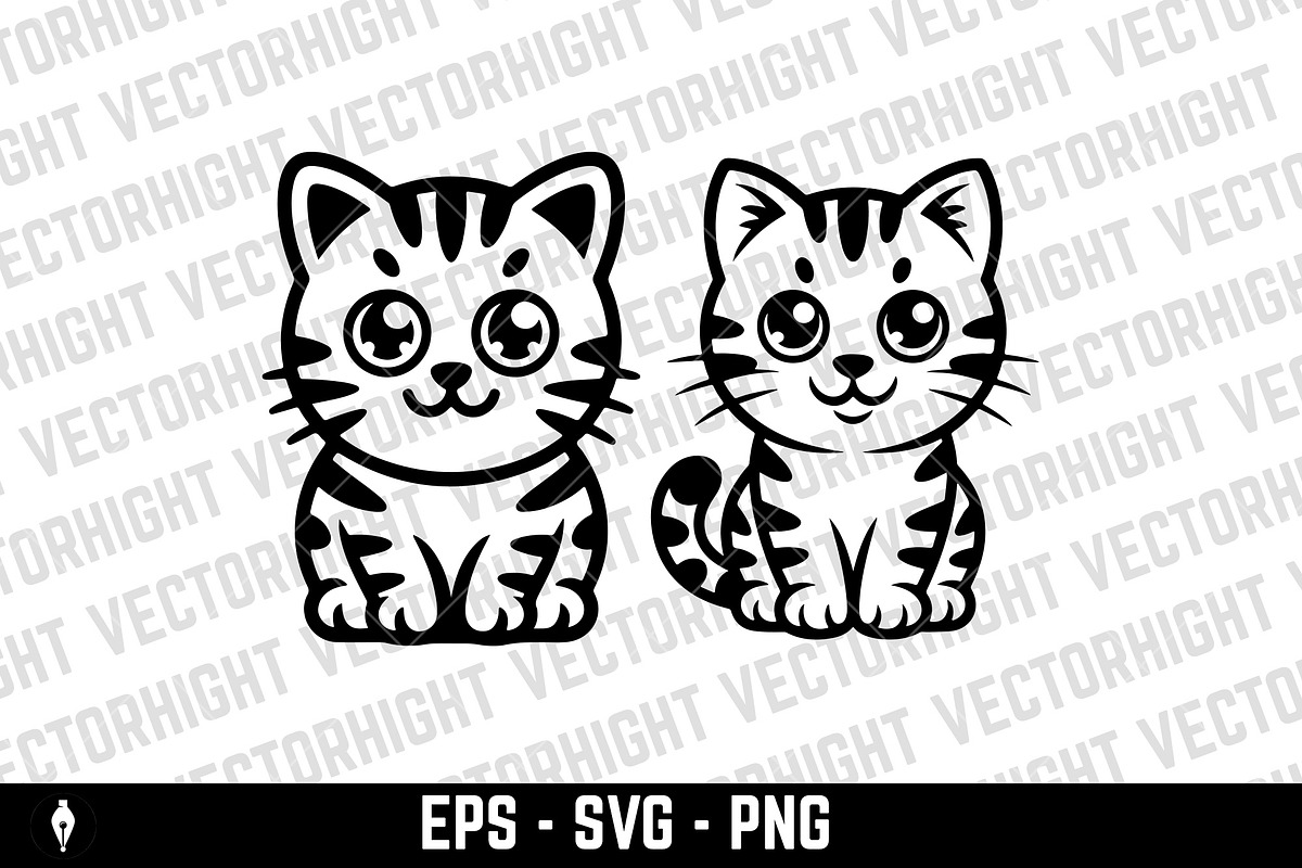cute, friendly tabby cat, an Animal Illustration by Vectorhight (Photo 3 of 5)