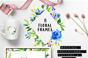 Watercolor Flowers - Blue Roses, an Illustration by Pixavics (Thumbnail 4 of 8)