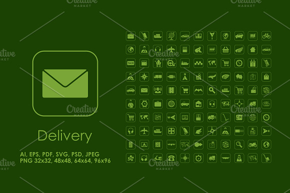 110 Delivery Simple Icons