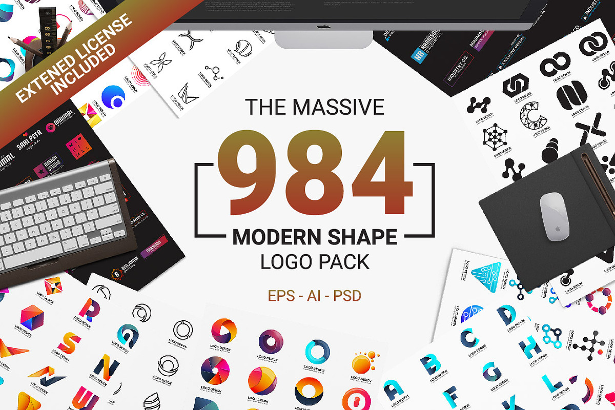 984 Modern Logo Shape, a Branding & Logo Template by Toonsteb (Photo 1 of 18)