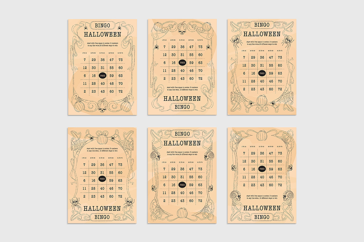 Halloween Bingo Card Template, a Card Template by BrandPacks (Photo 7 of 7)