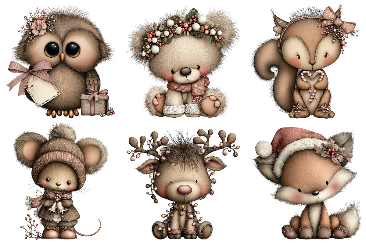 Cute Cartoon-Christmas Clipart Png, an Illustration by Craft Nest (Photo 8 of 11)