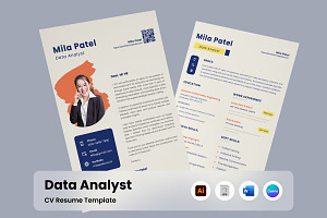 CV Resume for Data Analysts, a Resume Template by twinstd