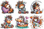 Whimsical Valentine Unicorn Clipart, an Illustration by Daily.Designs (Thumbnail 7 of 8)