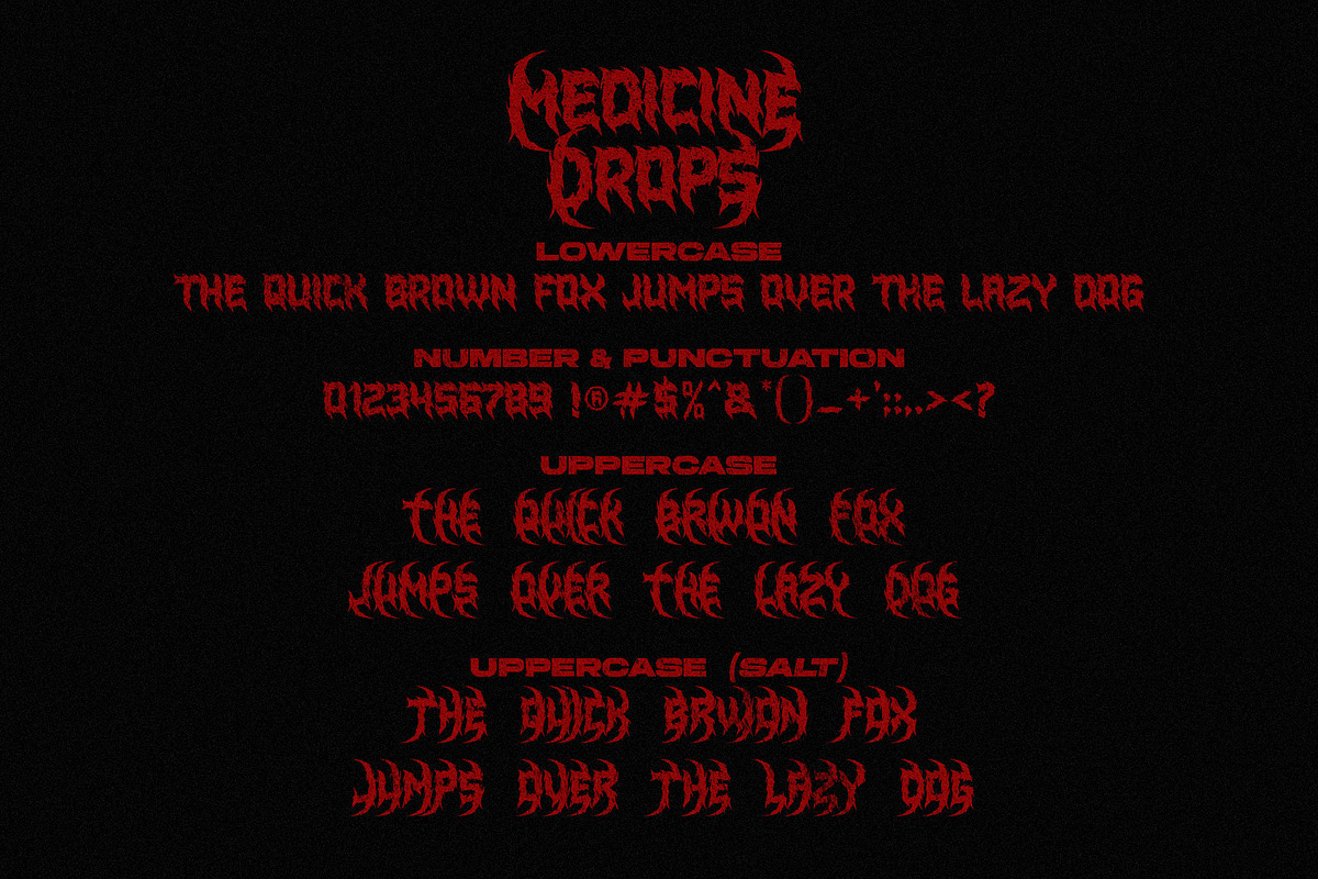Medicine Drops - Death Metal Font, a Blackletter Font by Multype Studio (Photo 10 of 12)