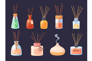 Aroma diffuser. Reed diffusers stick, an Illustration by Stock-Smart-Start
