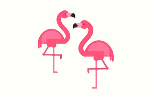 Flamingo vector illustration in flat