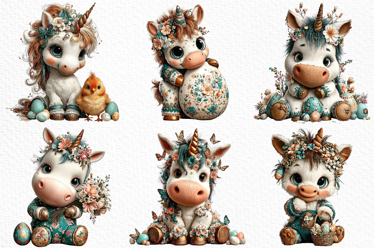 Whimsical Easter Cute Unicorn PNG, an Illustration by Craft Nest (Photo 5 of 8)
