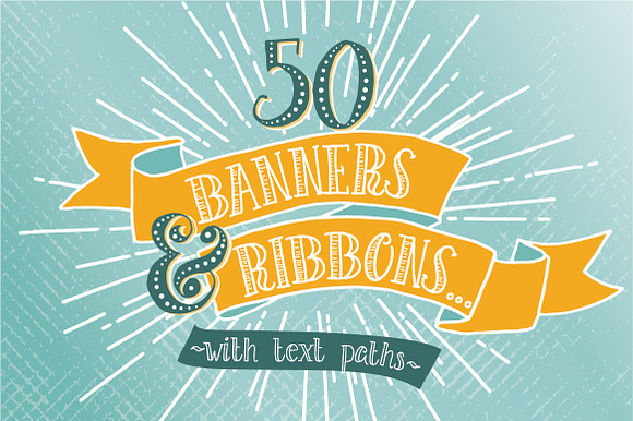 Hand Drawn Banners & Ribbons Bundle preview 5
