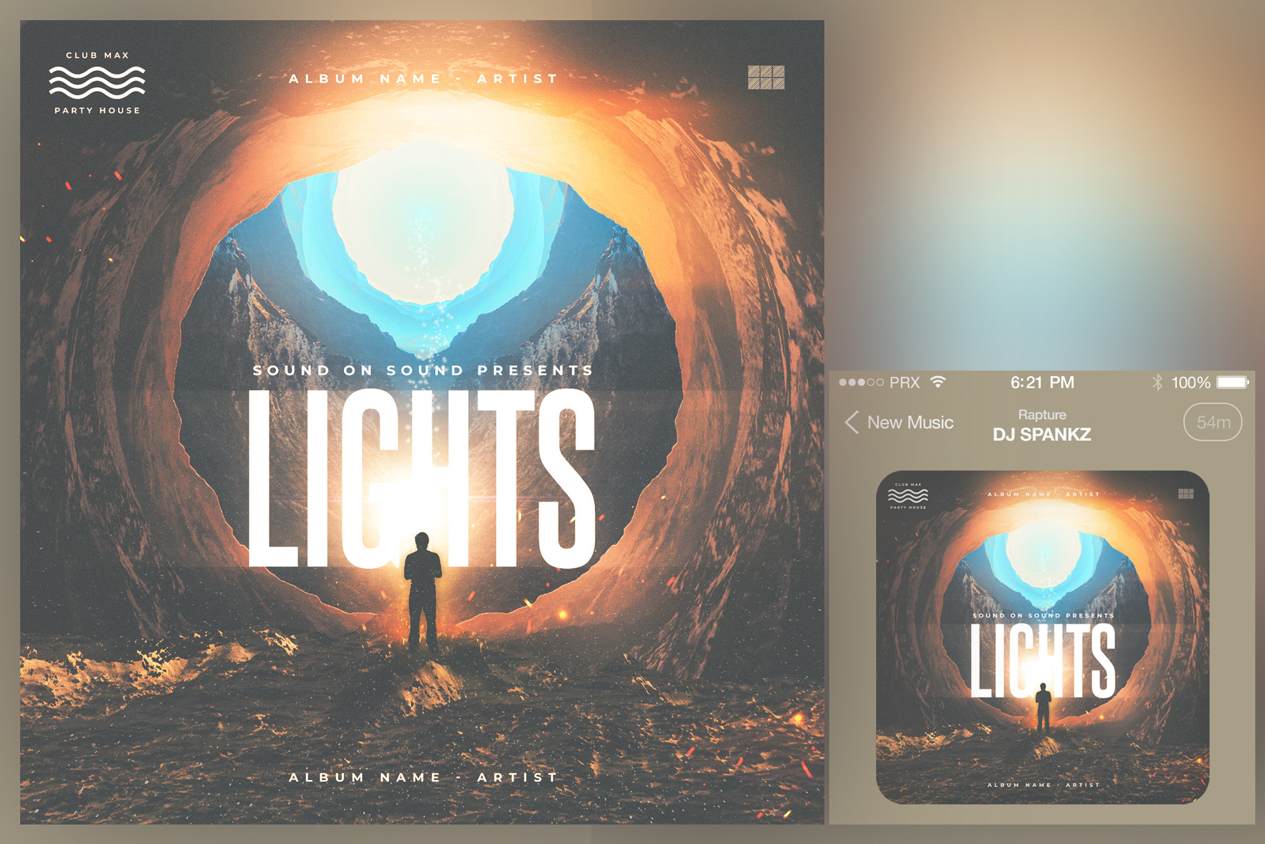 Lights Music Album Cover Art, a Social Media Template by PremadePixels.com