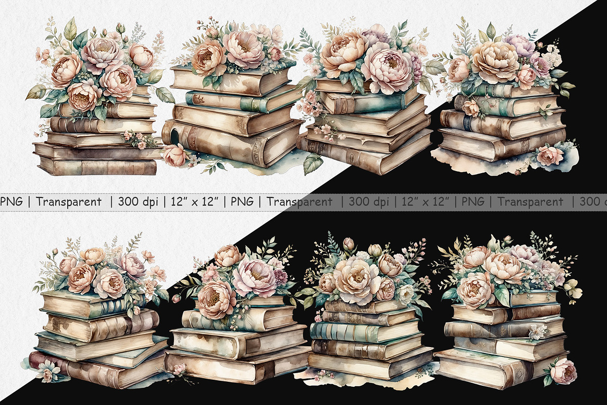 Book Stack Clipart, a Graphic by Artnoy (Photo 2 of 5)