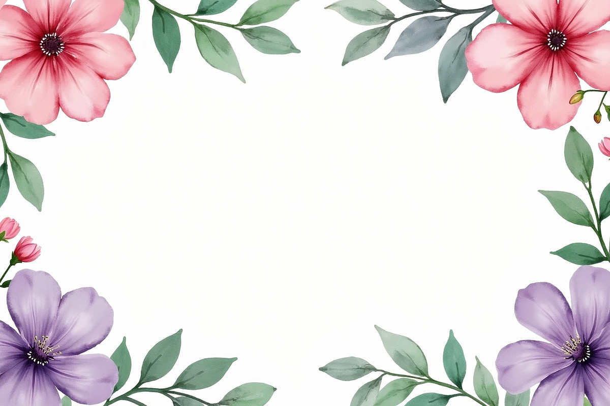 Watercolor Floral Frame Set, an Illustration by Creativeshirt (Photo 6 of 11)
