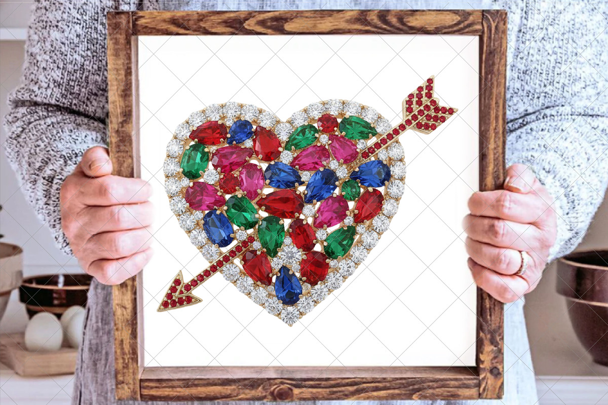 Diamond Glitter Valentine Heart Png, an Illustration by SinaCreation (Photo 5 of 7)