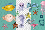Ocean Whimsy Watercolor Wonders, an Illustration by Amarawolf's Art (Thumbnail 12 of 18)