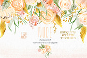 Nude & gold. Watercolor clipart, a Texture Illustration by LABFcreations (Thumbnail 2 of 11)