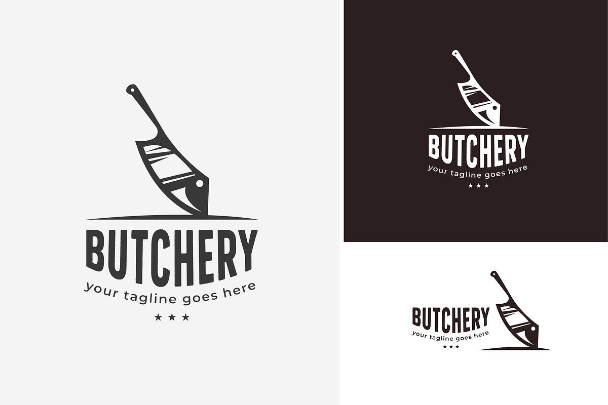 butcher knife logo vector vintage, a Branding & Logo Template by Pyruos ID