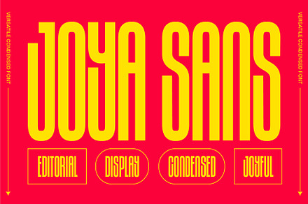 Joya Sans V1 Condensed Font, a Sans Serif Font by BTYPE