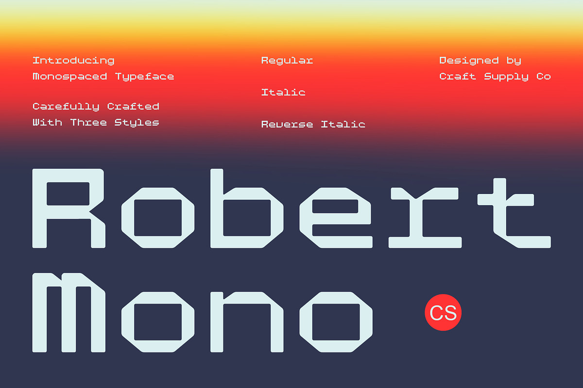 CS Robert Mono – Monospaced Font, a Sans Serif Font by Craft Supply Co. (Photo 1 of 8)