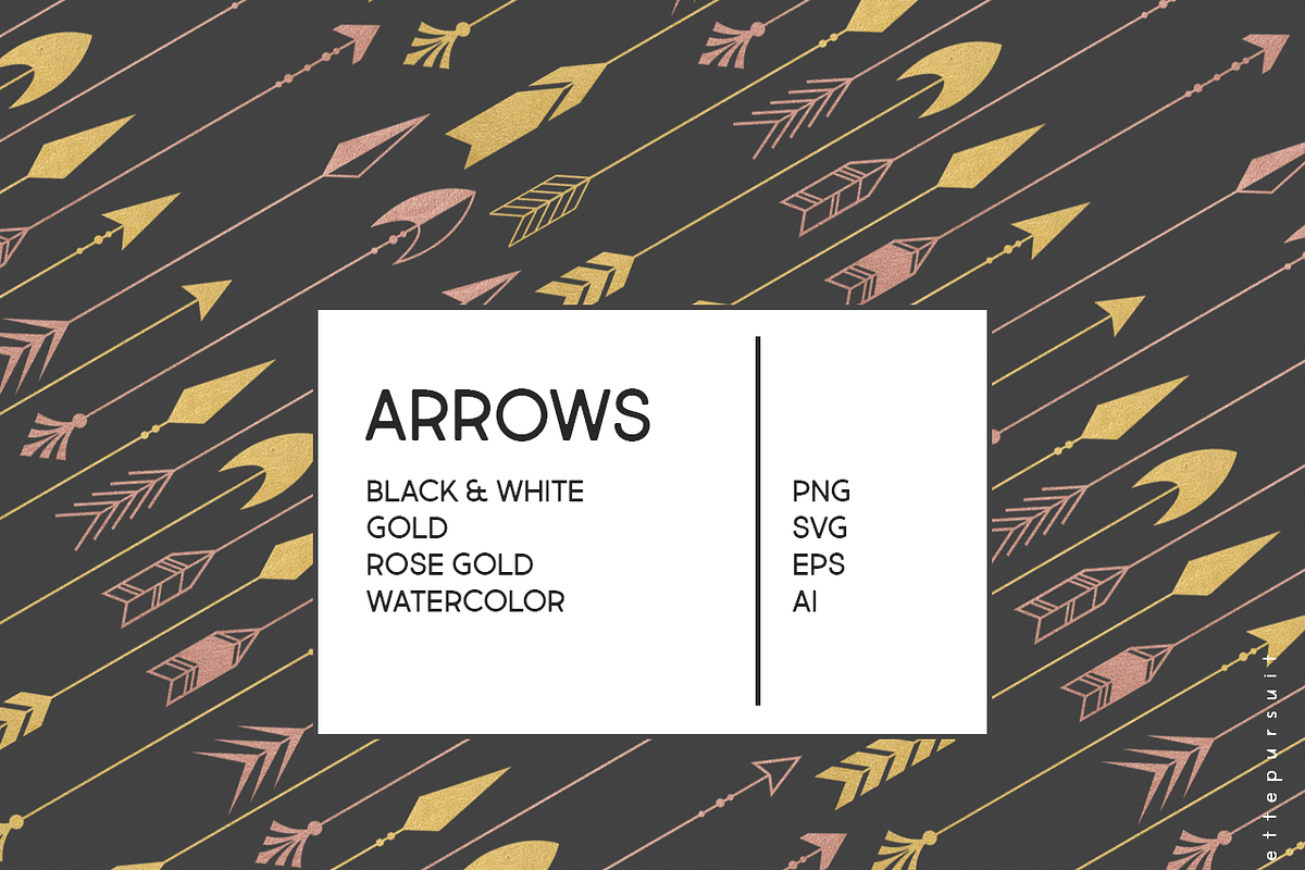 SVG Arrows, Gold Foil & Watercolor, a Graphic by Palette Pursuit (Photo 4 of 6)