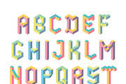 Isometric font. 3d geometry, a Symbol Font by MalinaShop (Thumbnail 2 of 3)