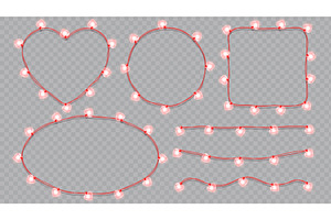 Festive Valentines Day red garlands, an Object Illustration by Andrey Yaroslavtsev