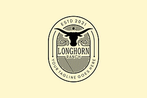 Vintage Long Horn Farm Logo, a Branding & Logo Template by Atlantis X Nurman Arbai