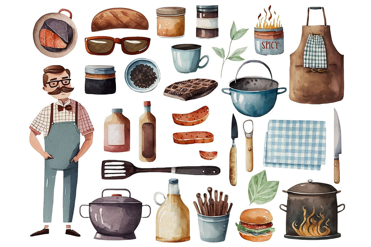BBQ Grilling Fathers Day Clipart, a Graphic by JBArt Clipart (Photo 5 of 6)