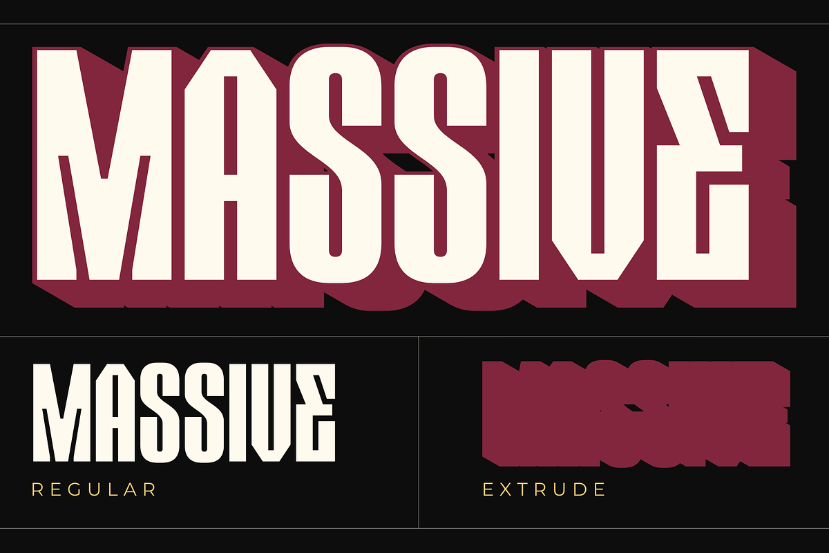 Ermago Display - Modern Extrude Logo, a Sans Serif Font by Nirmana Visual (Photo 5 of 14)