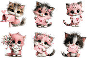 Valentine Cat Love Letter Clipart, an Illustration by CraftArtStudio (Thumbnail 3 of 6)