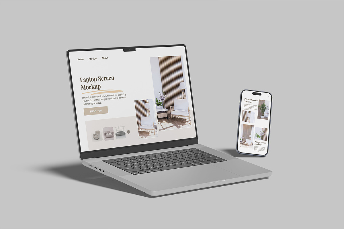 Macbook and iPhone Mockup, a Mac Mockup by lamorastudio (Photo 8 of 11)
