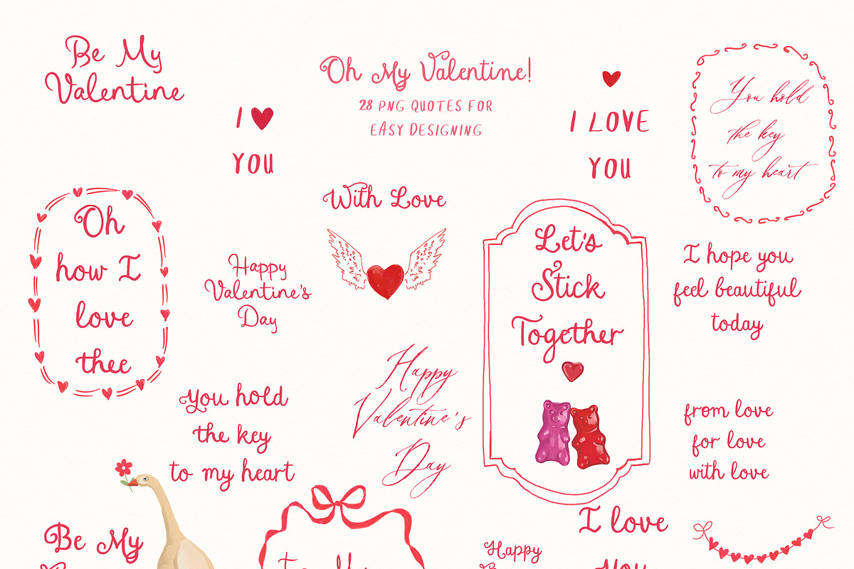 Valentine's Day Frames Cards Clipart, a Decorative Illustration by whiteheartdesign (Photo 5 of 23)