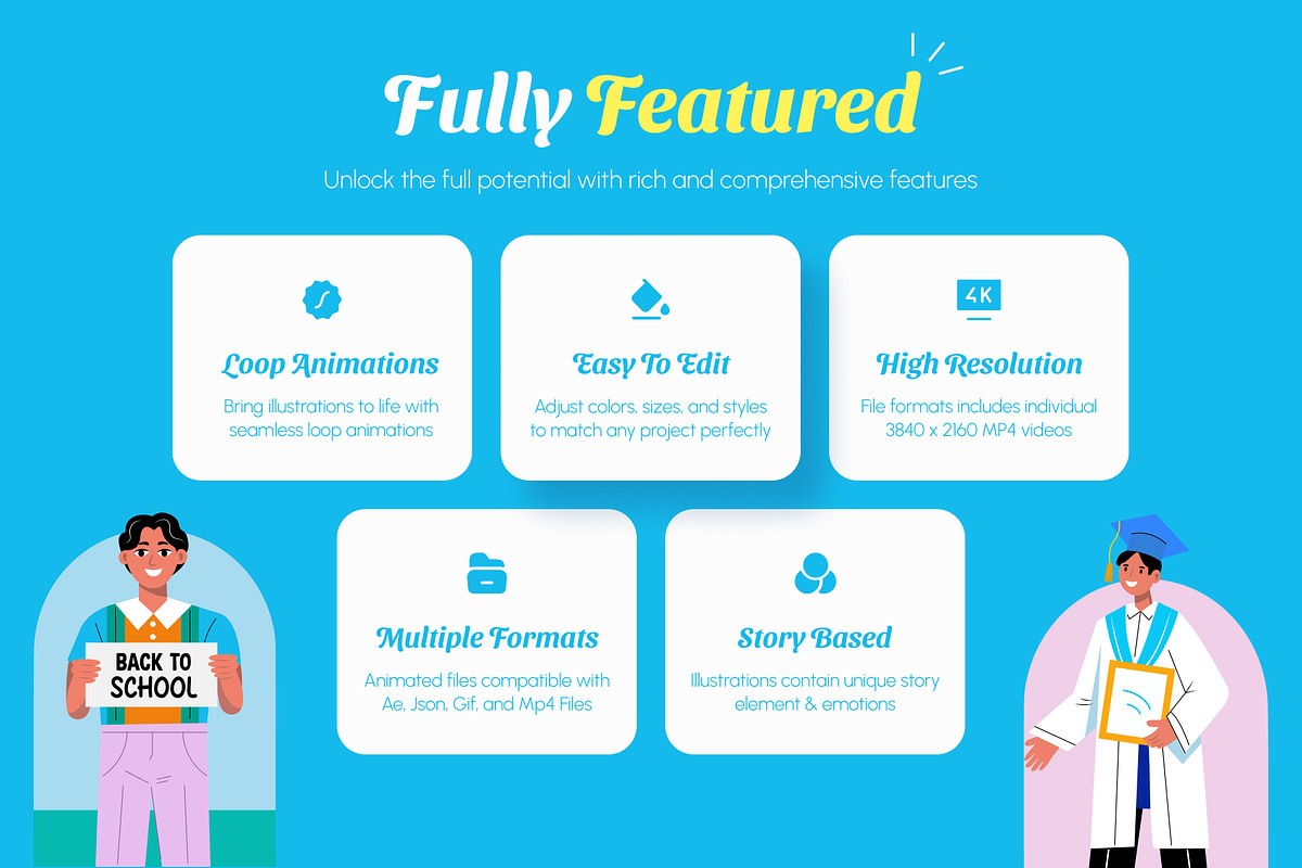 Animated Back To School Illustration, an Education Illustration by Brickclay (Photo 2 of 5)