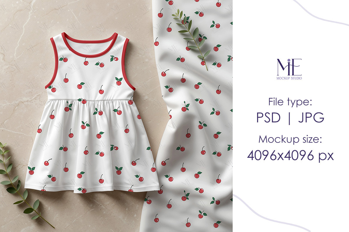 Kids Dress Mockup Fabric PSD Clothin, a Shirt Mockup by Mie Mockup Studio (Photo 3 of 8)