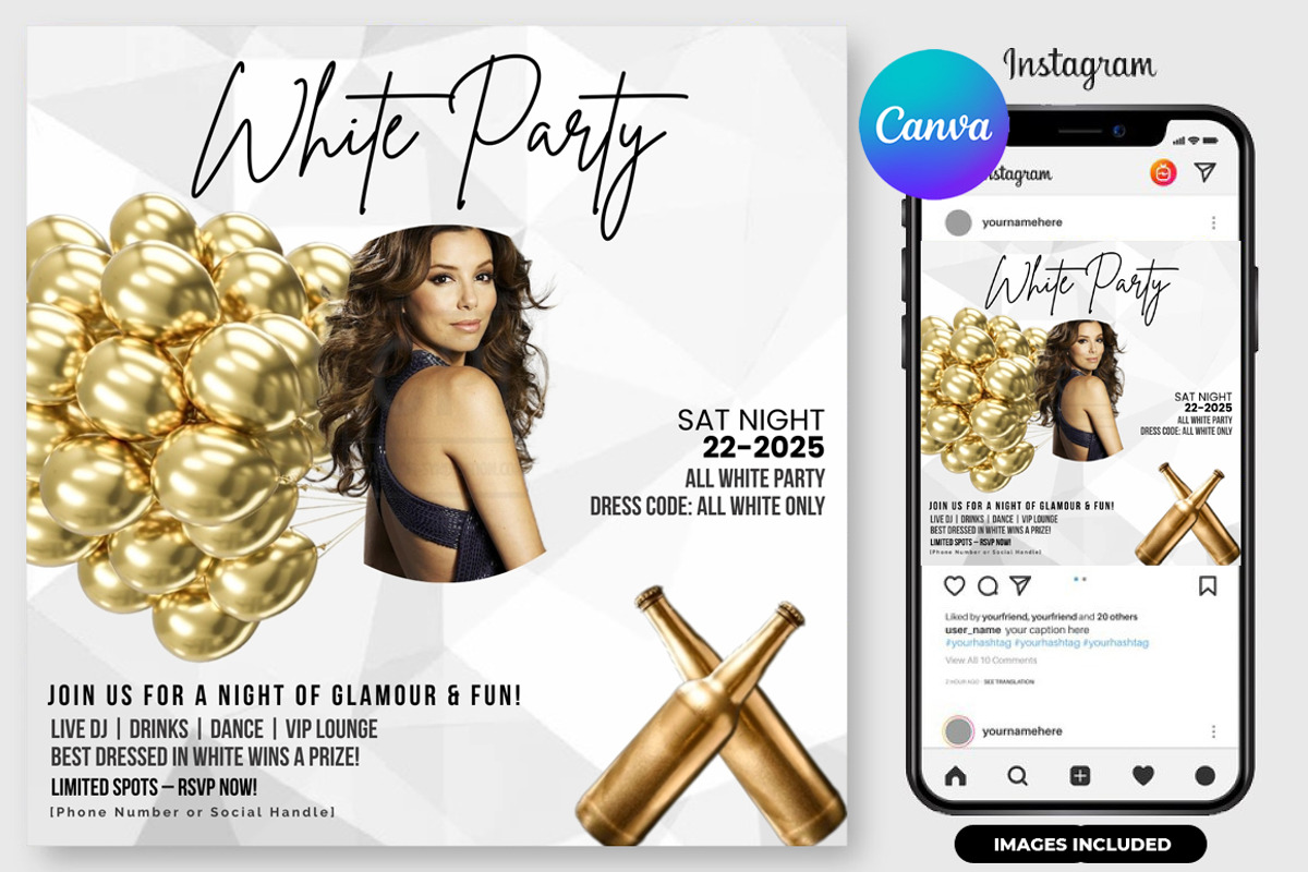 Elegant White Party Vertical Poster, a Graphic by graphicforest (Photo 2 of 3)