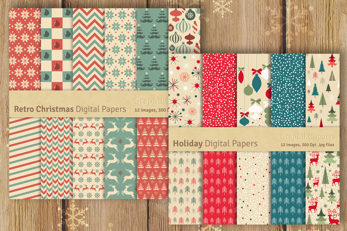 60% OFF-114 Christmas Digital Papers, a Texture Graphic by Chus Moreno Studio (Photo 5 of 6)