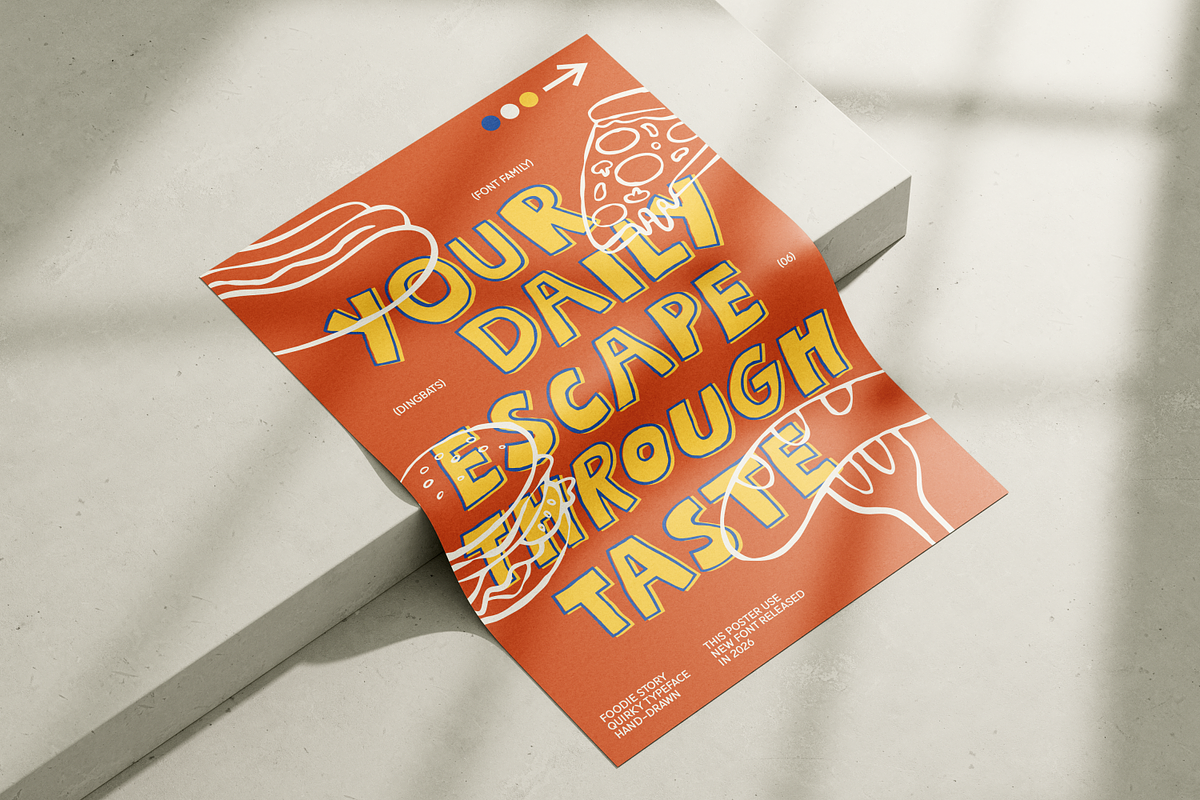 Foodie Story – Hand-Drawn Typeface, a Handwritten Font by shineink.designlab (Photo 6 of 10)