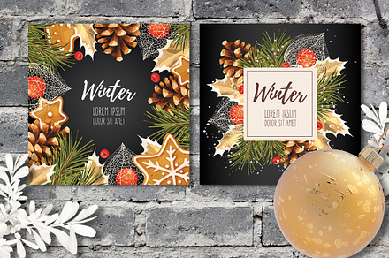 Winter Cards, a Card Template by GreyLilac