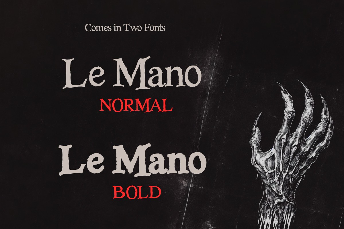 Le Mano - Unique Serif Display Font, a Serif Font by Afkari Studio (Photo 2 of 10)