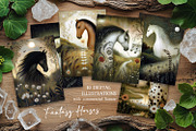 Fantasy Horses On A Flower Meadow, an Animal Illustration by The Dutch Lady Designs (Thumbnail 1 of 7)