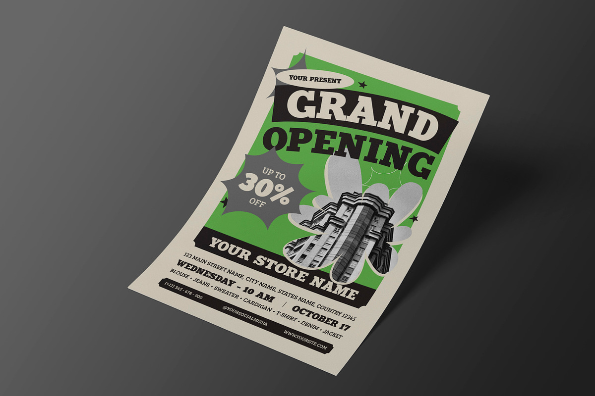 Creative Store Grand Opening Flyer, a Flyer Template by Neermana
