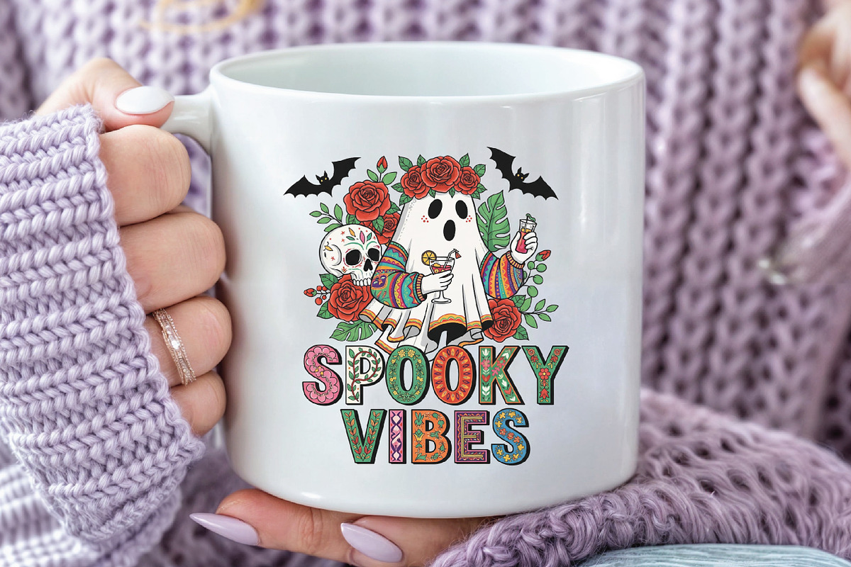 Mexican Ghost Espooky Vibes PNG, an Illustration by CraftArtStudio (Photo 2 of 4)