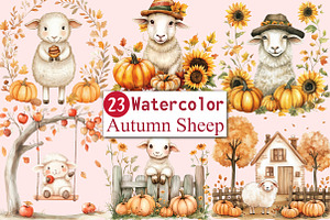 Cute Autumn Sheep Sublimation, an Illustration by CitraGraphics