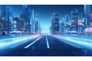 street downtown road background ai, an Architecture Photo by pikepicture