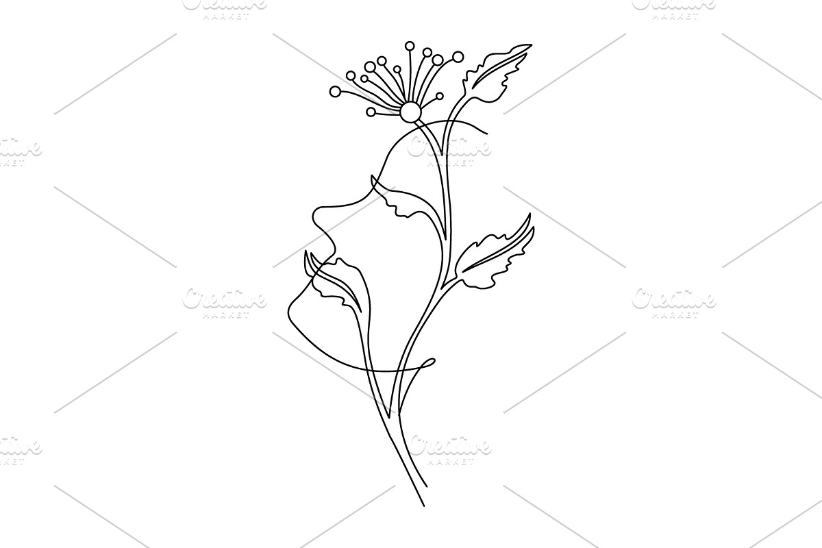 Line Art Natural Beauty Woman, a Branding & Logo Template by yanuart