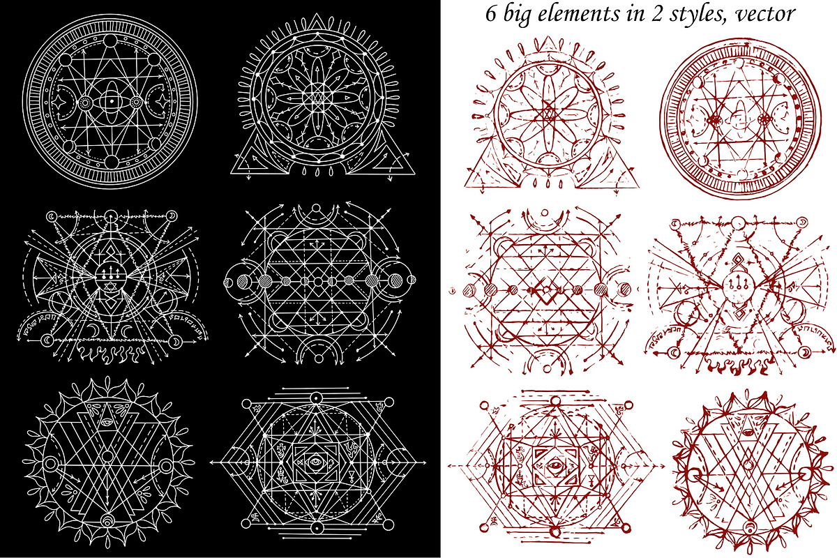 Sacred Geometry Collection, a Pattern Graphic by Samiramay