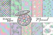 Mermaid Pattern, a Pattern Graphic by GlamArtZhanna (Thumbnail 1 of 3)