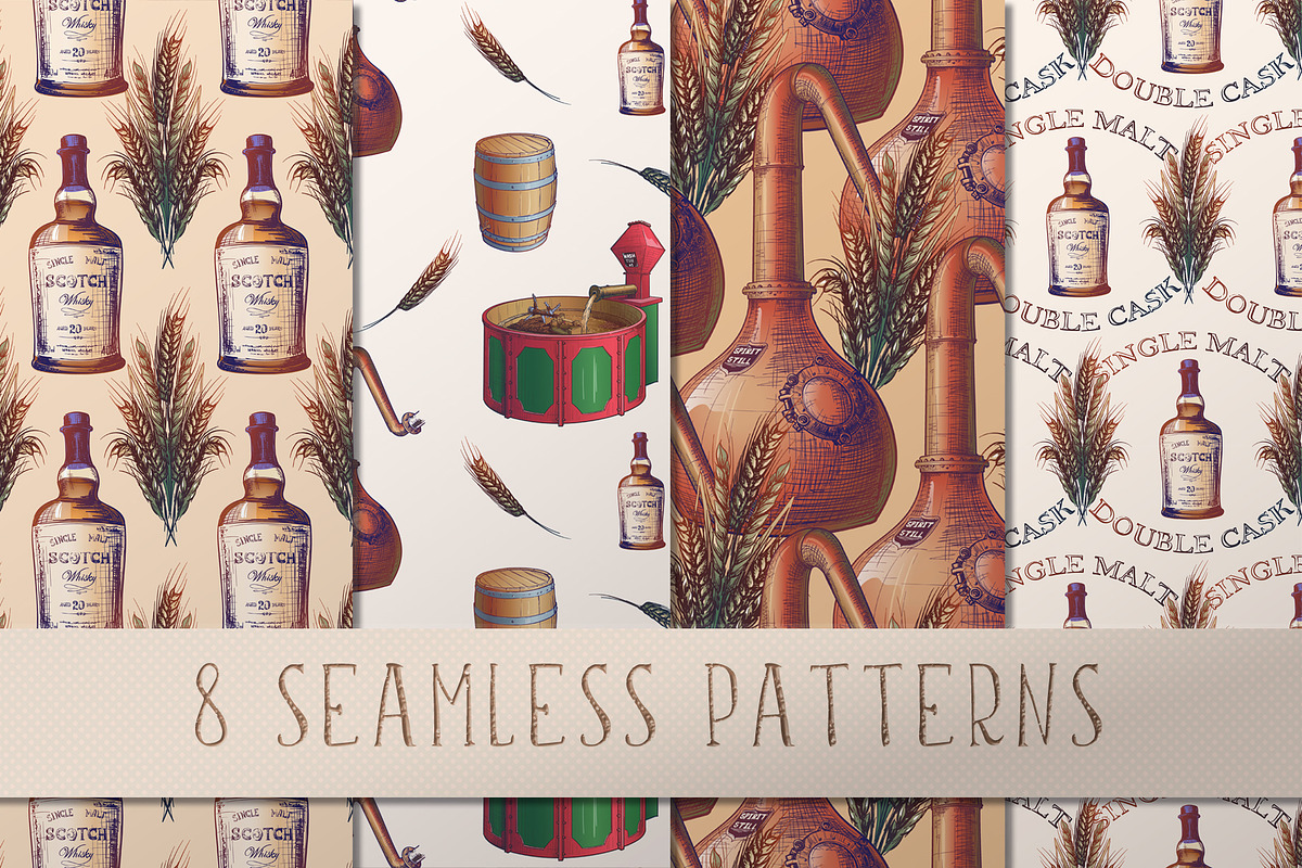 WHISKEY DESIGN SET - COLOR EDITION, an Object Graphic by AntonPix Studio (Photo 3 of 4)